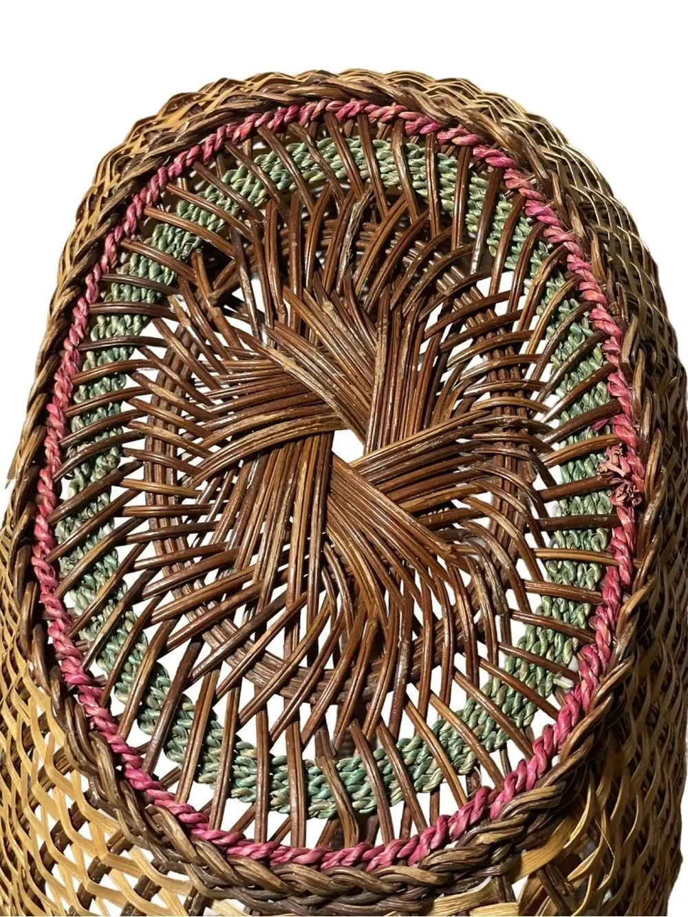 Handwoven Brown Wicker Basket Tote